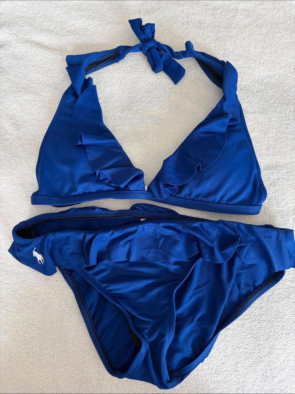 Ralph Lauren Royal Blue Ruffle Bikini Set